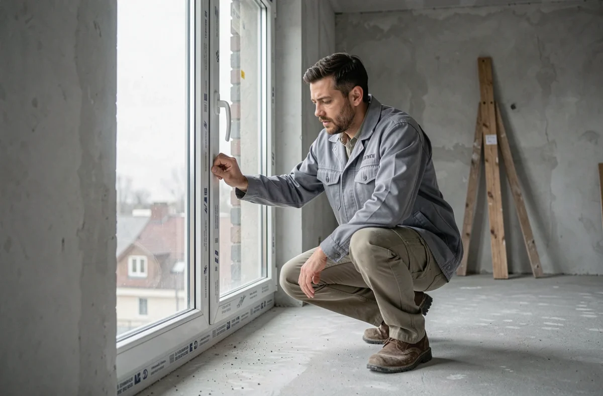 Technicien installant une fenêtre à double vitrage dans un appartement en rénovation, mettant en avant les bénéfices thermiques et phoniques de ce type de menuiserie