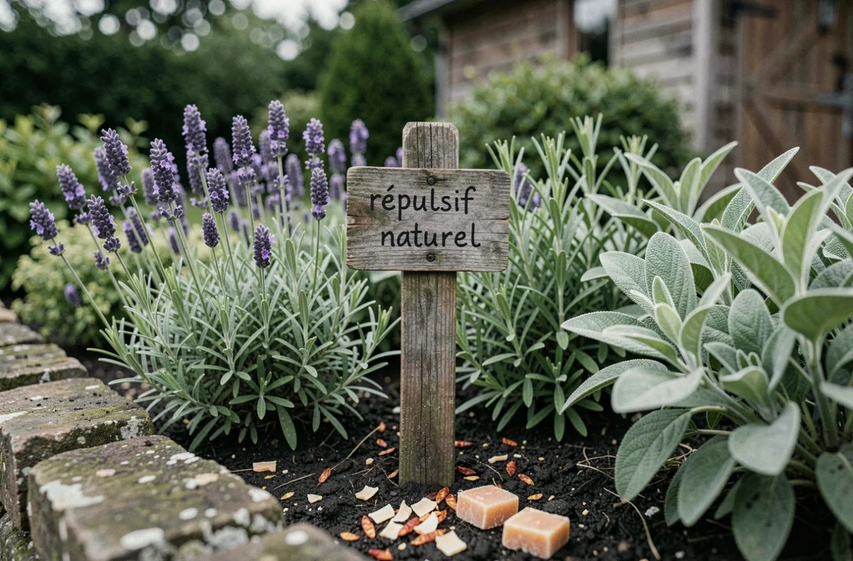 Plantes aromatiques répulsives comme la lavande et le romarin utilisées comme barrière naturelle contre les chevreuils