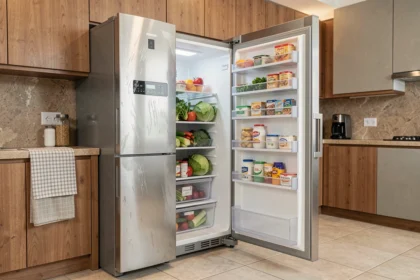 Réfrigérateur Liebherr en acier inoxydable dans une cuisine moderne, illustrant la durée de vie et la robustesse de l'appareil